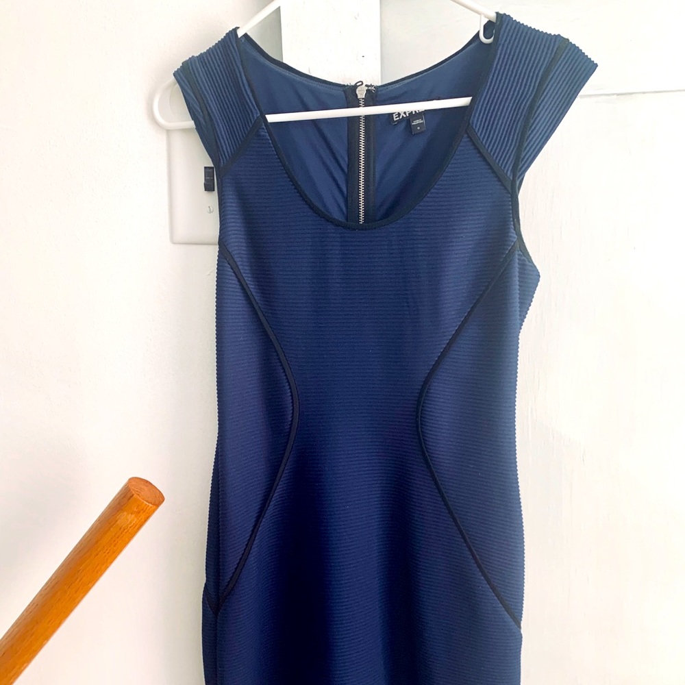 Navy blue short sleeve dress from Express